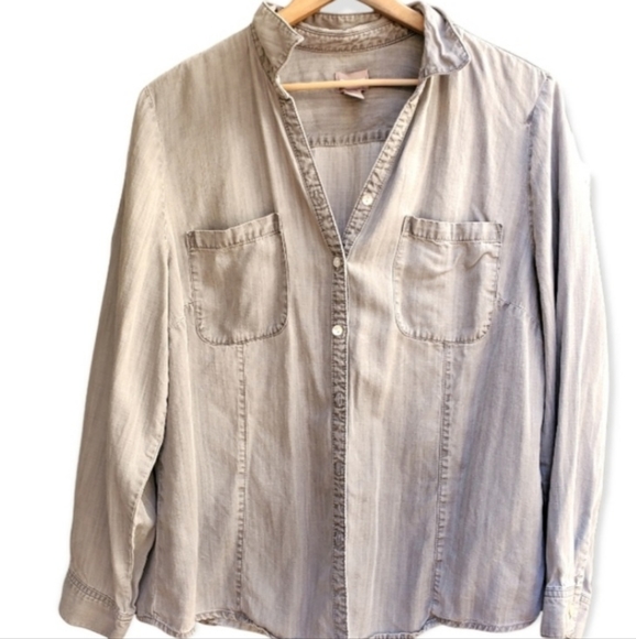 Chicos button down grey shiet - Picture 1 of 5